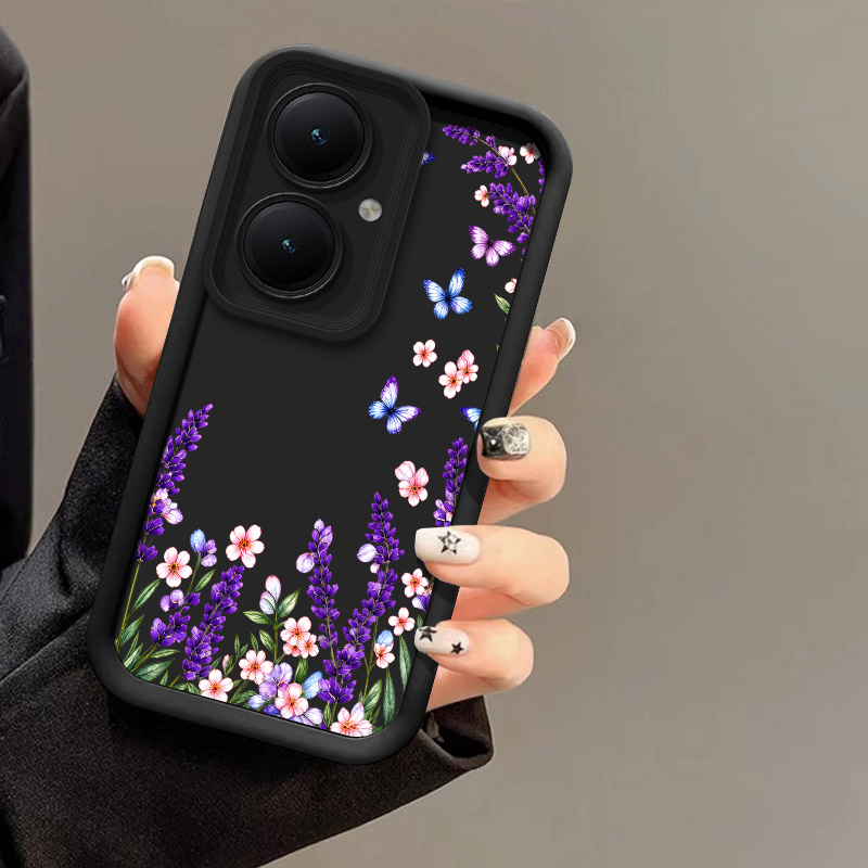 Vivo Y28 - Casing Telepon dengan Motif Kupu-Kupu Lavender