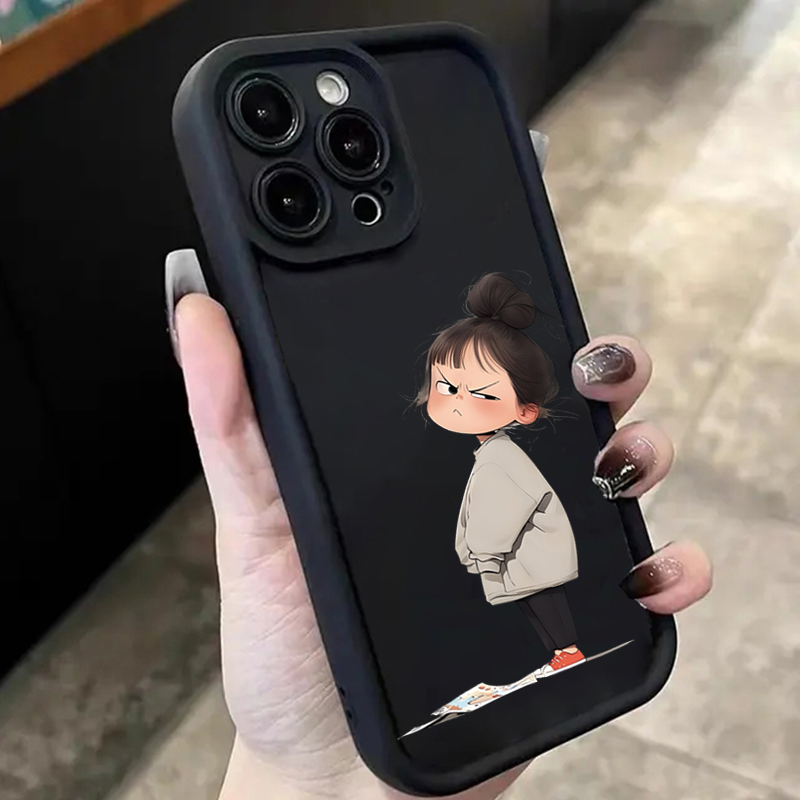 Samsung Galaxy A55 - Casing Gadis Marah Gambar Cetak Minimalis