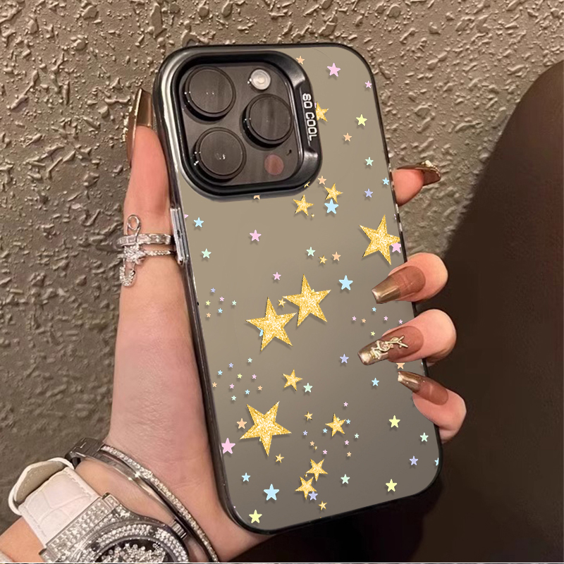 Xiaomi Redmi Note 14 - Casing Keras Matte Pola Bintang Warna-warni