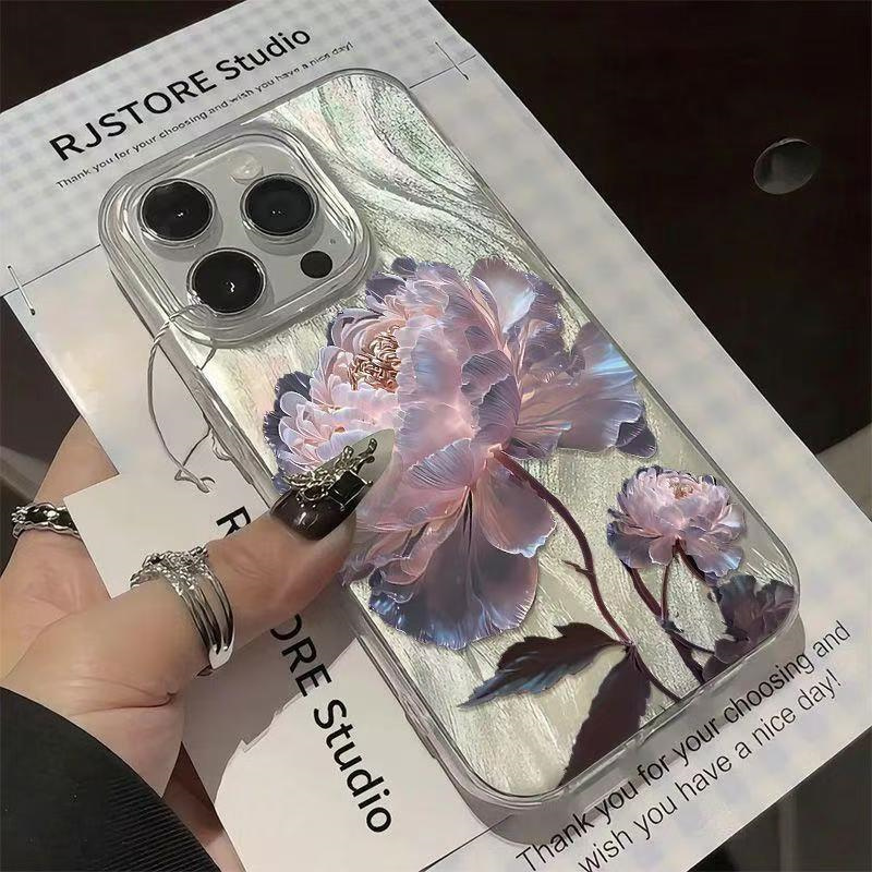 Samsung Galaxy A55 - Casing Ponsel Motif Bunga Peony Lotus