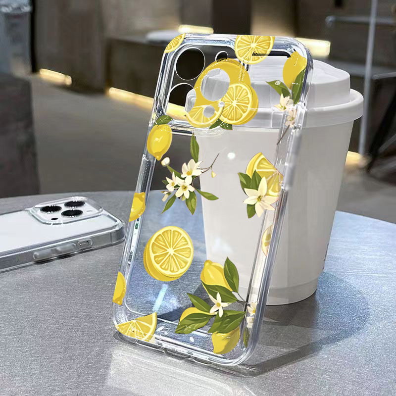 Samsung Galaxy S24 - Casing Ponsel Bening Bunga Lemon Buah