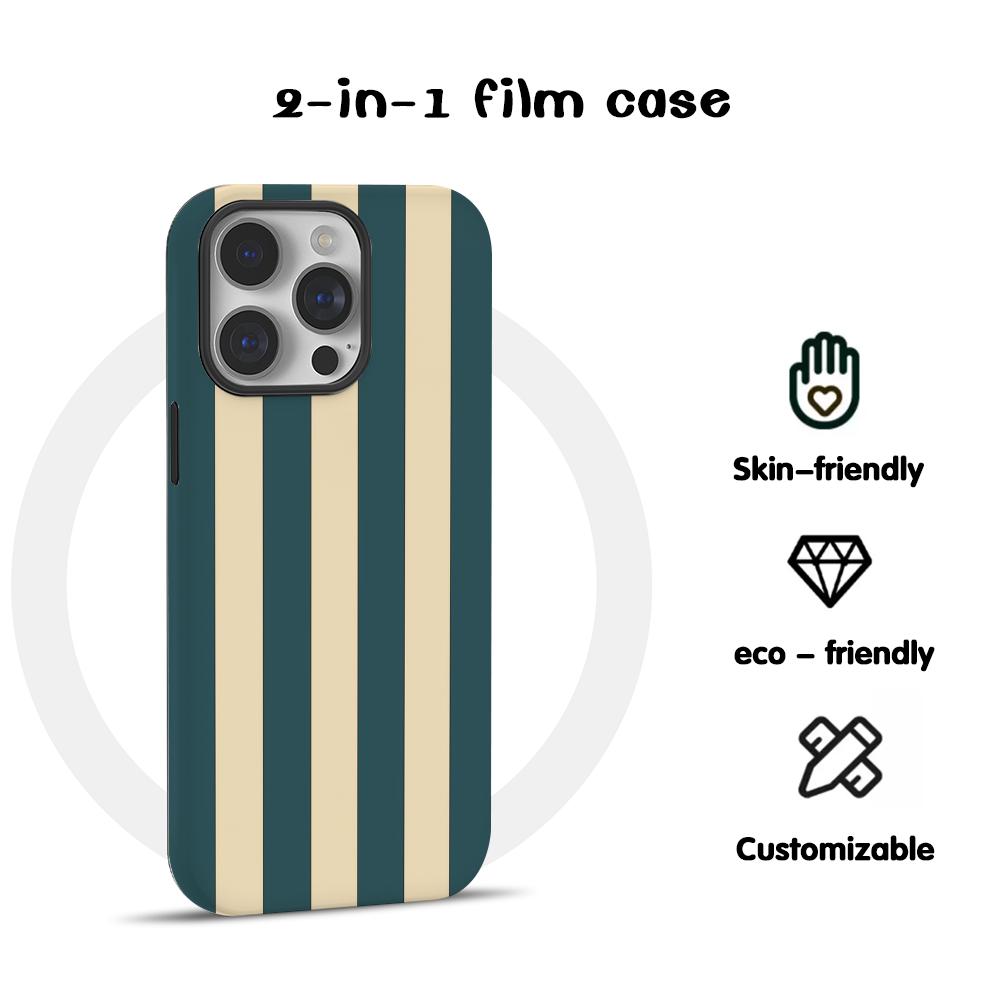 Apple Iphone 15 - Casing Ponsel Berlapis Film Motif Garis